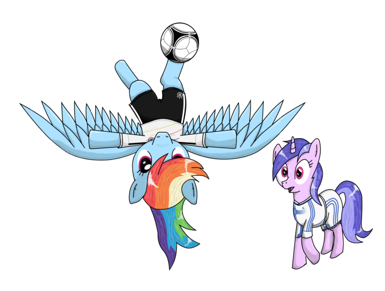 Size: 1213x918 | Tagged: safe, artist:isegrim87, derpibooru import, rainbow dash, sea swirl, seafoam, pegasus, pony, unicorn, background pony, clothes, female, football, germany, image, mare, png, simple background, sports, transparent background, vector