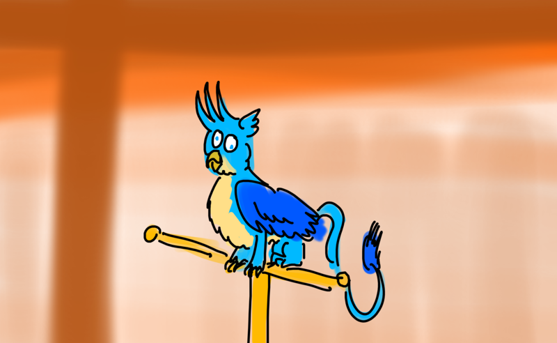 Size: 5200x3200 | Tagged: safe, artist:horsesplease, derpibooru import, gallus, gryphon, derp, gallus the rooster, gallusposting, image, perching, png