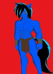 Size: 2090x2900 | Tagged: suggestive, artist:gh0stzr01, derpibooru import, oc, oc:dual blade, anthro, pony, clothes, image, jpeg, loincloth, male, muscles, muscular male, solo, solo male