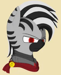 Size: 363x448 | Tagged: safe, artist:sharp72, derpibooru import, oc, oc:hasta, unofficial characters only, pony, zebra, bust, image, male, png, portrait, simple background, solo, stallion