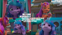 Size: 4400x2475 | Tagged: safe, derpibooru import, edit, edited screencap, editor:quoterific, screencap, izzy moonbow, sunny starscout, earth pony, pony, unicorn, my little pony: make your mark, my little pony: make your mark chapter 2, spoiler:my little pony: make your mark chapter 2, g5, image, izzy does it, png