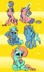 Size: 2533x4072 | Tagged: safe, artist:ja0822ck, derpibooru import, oc, earth pony, pegasus, pony, unicorn, can, can opener, eating, image, png, wing hands, wings