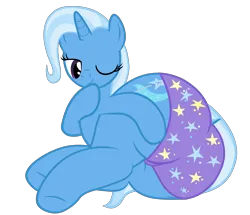 Size: 4800x4128 | Tagged: suggestive, alternate version, artist:duskyzombie, derpibooru import, trixie, pony, unicorn, absurd resolution, butt, butt grab, butt touch, clothes, cute, derpibooru exclusive, female, grope, image, large butt, looking back, lying down, mare, one eye closed, plot, plump, png, simple background, smiling, smirk, solo, the ass was fat, the great and powerful ass, transparent background, underwear, wink