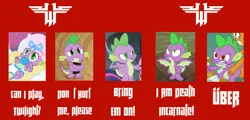 Size: 2246x1080 | Tagged: safe, derpibooru import, edit, edited screencap, screencap, spike, dragon, a dog and pony show, father knows beast, magical mystery cure, molt down, the ticket master, angry, baby, baby spike, badass, cute, diaper, diaper edit, diaper fetish, evil, evil grin, expressions, face, fetish, grin, image, male, pacifier, png, red eyes, sad, smiling, spikabetes, spike blazkowicz, winged spike, wings, wolfenstein, wolfenstein the new order, younger