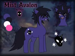 Size: 4000x3000 | Tagged: safe, artist:sleepymist, derpibooru import, oc, oc:mist avalon, unofficial characters only, unicorn, ear piercing, emo, goth, horn, image, piercing, png, reference sheet, unicorn oc