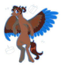 Size: 1412x1524 | Tagged: safe, artist:lanternik, derpibooru import, oc, unofficial characters only, pony, colored wings, flying, horns, image, png, simple background, smiling, solo, transparent background, two toned wings, wings