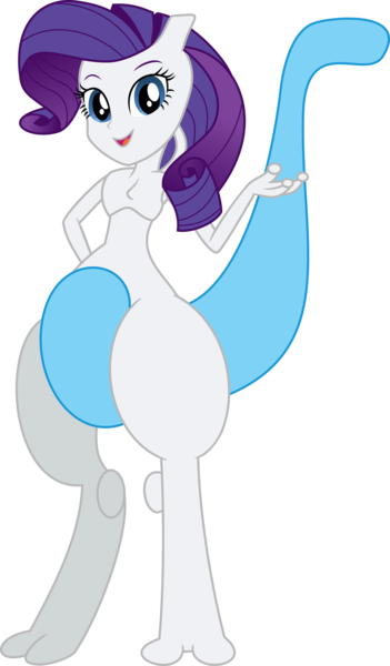 Size: 1815x3105 | Tagged: safe, artist:dupontsimon, derpibooru import, rarity, mewtwo, image, legendary pokémon, png, pokefied, pokémon