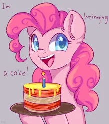 Size: 2100x2400 | Tagged: safe, artist:ske, derpibooru import, pinkie pie, earth pony, pony, cake, candle, food, image, png, solo