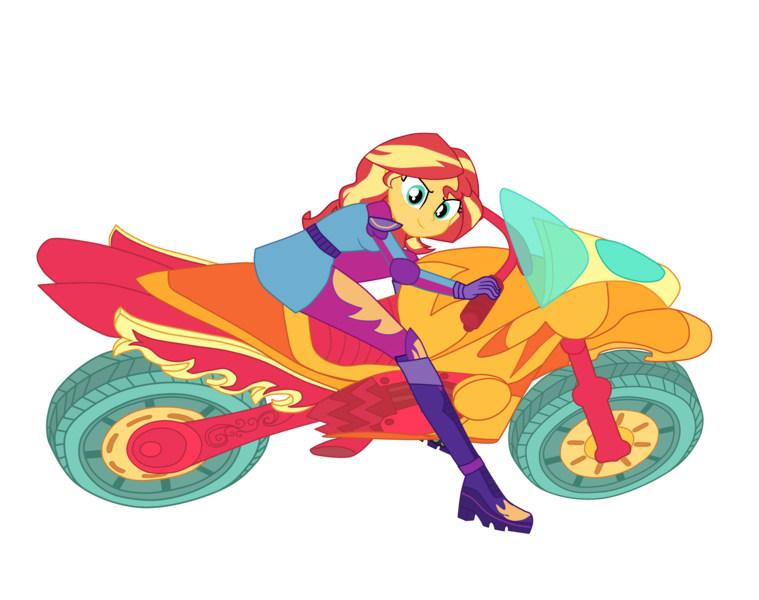 Size: 4500x3559 | Tagged: safe, artist:gmaplay, derpibooru import, sunset shimmer, equestria girls, friendship games, akira, friendship games motocross outfit, friendship games outfit, image, motocross outfit, motorcycle, motorcycle outfit, png, pose, reference, simple background, solo, transparent background, tri-cross relay outfit