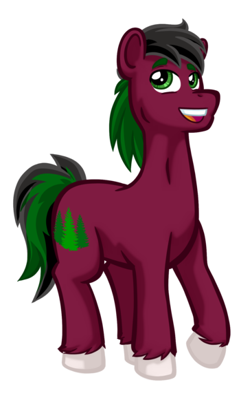Size: 1182x1932 | Tagged: safe, artist:texasuberalles, derpibooru import, oc, oc:red cedar, unofficial characters only, earth pony, pony, derpibooru community collaboration, 2023 community collab, colored hooves, image, looking at you, male, png, simple background, smiling, solo, stallion, transparent background