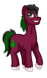 Size: 1182x1932 | Tagged: safe, artist:texasuberalles, derpibooru import, oc, oc:red cedar, unofficial characters only, earth pony, pony, derpibooru community collaboration, 2023 community collab, colored hooves, image, looking at you, male, png, simple background, smiling, solo, stallion, transparent background