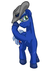 Size: 1356x1952 | Tagged: safe, artist:texasuberalles, derpibooru import, oc, unofficial characters only, earth pony, pony, derpibooru community collaboration, 2023 community collab, colored hooves, cowboy hat, earth pony oc, eye scar, facial scar, glasses, hat, hoof hold, image, looking at you, male, png, ponysona, scar, simple background, smiling, solo, stallion, transparent background, unshorn fetlocks