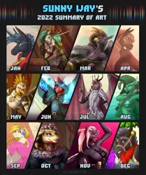 Size: 1339x1600 | Tagged: safe, artist:sunny way, derpibooru import, oc, anthro, dragon, gryphon, horse, pony, robot, sea pony, snake, unicorn, wolf, armor, art, artwork, commission, digital art, dressed, epic, exclusive, female, finished commission, image, male, my little pony, patreon, patreon reward, png, summary of art, summary of art 2022