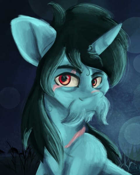 Size: 2000x2500 | Tagged: safe, artist:euspuche, derpibooru import, oc, oc:boomer, unofficial characters only, unicorn, bust, facial hair, image, looking at you, male, moustache, png, portrait, scar