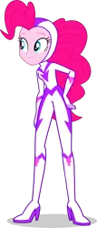 Size: 1723x4034 | Tagged: safe, derpibooru import, fili-second, pinkie pie, human, equestria girls, movie magic, spoiler:eqg specials, clothes, costume, female, hand on hip, high heels, high res, image, png, power ponies, shoes, simple background, smiling, solo, superhero costume, transparent background, vector