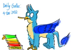 Size: 4200x2800 | Tagged: safe, artist:horsesplease, derpibooru import, gallus, derp, doodle, gallus the rooster, gallusposting, image, mouth hold, png, xylophone