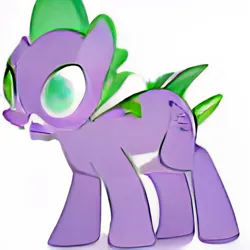 Size: 1024x1024 | Tagged: safe, craiyon, dall·e mini, derpibooru import, machine learning generated, spike, ponified, pony, unicorn, a pony named spike, image, male, no tail, png, ponified spike, simple background, solo, species swap, stallion, white background