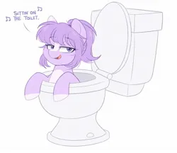 Size: 1701x1473 | Tagged: safe, artist:higgly-chan, derpibooru import, oc, oc:mio, unofficial characters only, pony, but why, context is for the weak, eyebrows, eyebrows visible through hair, image, jpeg, simple background, solo, toilet, white background