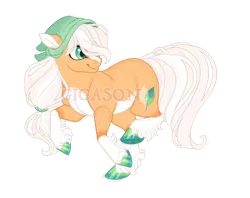 Size: 2900x2300 | Tagged: safe, artist:gigason, derpibooru import, oc, oc:ice leaf, earth pony, pony, female, image, mare, obtrusive watermark, offspring, parent:applejack, parent:double diamond, png, simple background, solo, transparent background, watermark