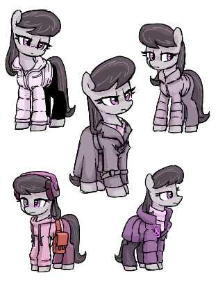 Size: 314x406 | Tagged: safe, artist:plunger, derpibooru import, octavia melody, earth pony, pony, bag, clothes, female, headphones, image, mare, png