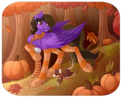 Size: 4994x4026 | Tagged: safe, artist:amazing-artsong, derpibooru import, oc, oc:hannah rainboom, mouse, pegasus, pony, absurd resolution, clothes, female, image, mare, png, scarf, socks, solo, striped socks, tree