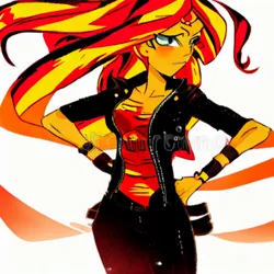 Size: 1080x1080 | Tagged: safe, artist:vinphu1, derpibooru import, machine learning generated, sunset shimmer, equestria girls, female, image, png, solo