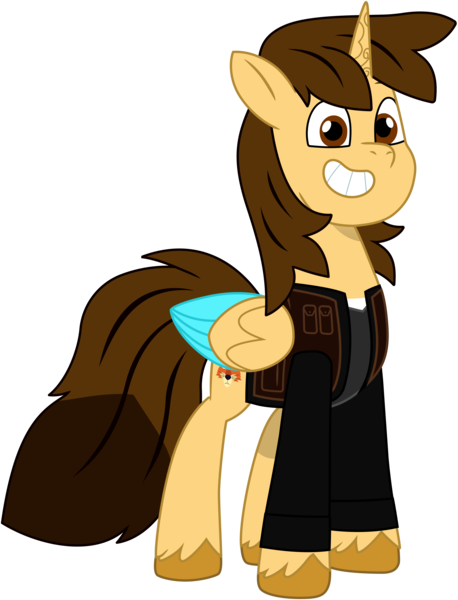 Size: 4091x5355 | Tagged: safe, artist:ejlightning007arts, derpibooru import, oc, oc:ej, alicorn, pony, derpibooru community collaboration, my little pony: tell your tale, 2023 community collab, alicorn oc, clothes, g4, g4 to g5, g5, generation leap, horn, image, jacket, male, png, show accurate, simple background, smiling, stallion, transparent background, vector, wings