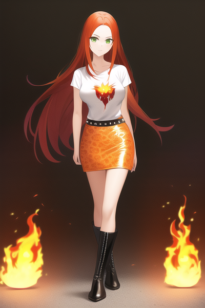 Size: 512x768 | Tagged: safe, artist:darthirian, derpibooru import, machine learning generated, novelai, stable diffusion, sunset shimmer, human, clothes, female, fiery shimmer, humanized, image, png, solo