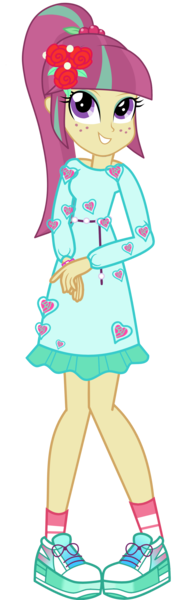 Size: 1115x3721 | Tagged: safe, artist:ajosterio, derpibooru import, sour sweet, equestria girls, equestria girls series, festival looks, spoiler:eqg series (season 2), clothes, cute, dress, female, flower, heart, image, legs, looking up, png, rose, shoes, simple background, smiling, socks, sourbetes, transparent background