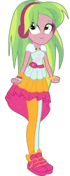 Size: 1280x3213 | Tagged: safe, artist:ajosterio, derpibooru import, lemon zest, equestria girls, equestria girls series, festival looks, spoiler:eqg series (season 2), clothes, clothes swap, female, headphones, image, leggings, looking up, png, pouch, shoes, simple background, smiling, solo, transparent background
