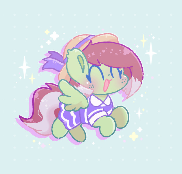 Size: 1220x1163 | Tagged: safe, artist:typhwosion, derpibooru import, oc, oc:watermelon success, unofficial characters only, pegasus, chibi, clothes, image, jpeg, solo