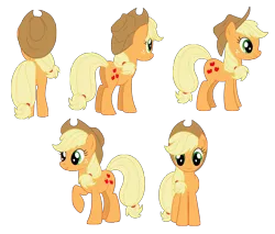 Size: 4427x3780 | Tagged: safe, artist:culu-bluebeaver, derpibooru import, applejack, earth pony, pony, butt, digital, digital art, female, hat, image, plot, png, reference, simple background, smiling, solo, solo female, transparent background, vector