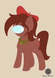 Size: 4961x7016 | Tagged: safe, artist:draconightmarenight, derpibooru import, oc, oc:autumn rosewood, pegasus, pony, among us, brown pony, christmas accessory, clothes, colored sketch, image, monthly reward, png, solo, suit