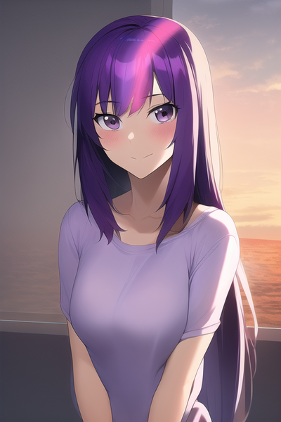 Size: 512x768 | Tagged: safe, derpibooru import, editor:ryanmay20, machine learning generated, twilight sparkle, human, female, humanized, image, png, solo