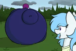 Size: 3000x2000 | Tagged: suggestive, artist:aaathebap, derpibooru import, oc, oc:aaaaaaaaaaa, oc:coral streak, bat pony, pegasus, belly, big belly, blueberry inflation, duo, happy, huge belly, image, impossibly large belly, inflation, png, spherical inflation, stuck