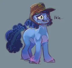 Size: 4587x4289 | Tagged: safe, artist:alumx, derpibooru import, pony, unicorn, g5, female, gray background, grin, hat, image, mare, misty brightdawn, nervous, nervous grin, png, simple background, smiling, solo