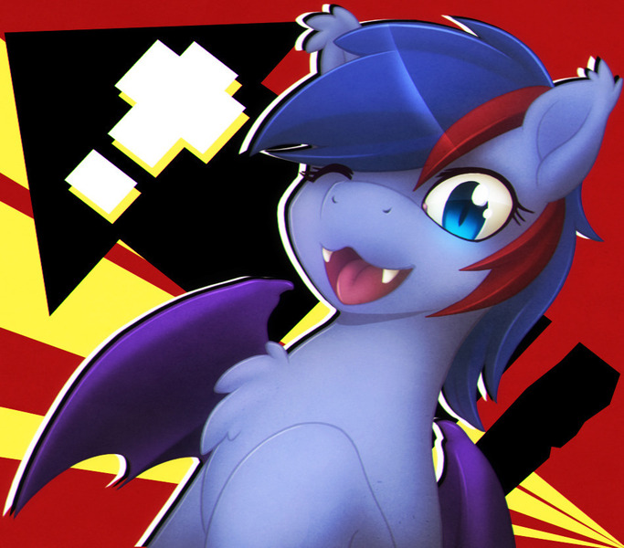 Size: 950x835 | Tagged: safe, artist:balade, derpibooru import, oc, oc:evening script, unofficial characters only, bat pony, pony, bat pony oc, bat wings, image, jpeg, solo, wings