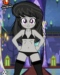 Size: 1440x1800 | Tagged: suggestive, artist:theminus, banned from derpibooru, derpibooru import, octavia melody, human, equestria girls, black underwear, clothes, female, image, jpeg, lolicon, solo, solo female, underage, underwear, younger