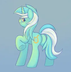 Size: 2058x2095 | Tagged: safe, artist:kutemango, derpibooru import, lyra heartstrings, pony, unicorn, butt, dock, female, image, jpeg, looking at you, looking back, looking back at you, mare, plot, rear view, simple background, solo, tail