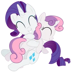 Size: 1464x1489 | Tagged: safe, artist:reconprobe, derpibooru import, rarity, sweetie belle, pony, unicorn, duo, hug, image, png, simple background, transparent background