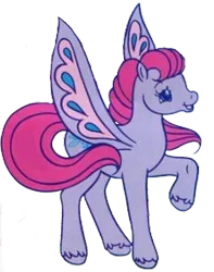 Size: 232x294 | Tagged: safe, derpibooru import, wingsong, flutter pony, pony, butterfly wings, g2, happy, image, long hair, pink mane, png, purple coat, raised hoof, simple background, solo, transparent background, unshorn fetlocks, wings