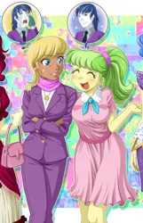 Size: 642x1000 | Tagged: safe, artist:uotapo, derpibooru import, edit, cherry jubilee, chickadee, ms. harshwhinny, ms. peachbottom, sapphire shores, shining armor, human, equestria girls, abstract background, alumnus shining armor, clothes, colored pupils, cougar, cropped, crying, crying armour, dress, equestria girls-ified, exploitable meme, eyes closed, image, jpeg, meme, piercing, purse, sad armour, speech bubble, thought bubble, whining, whining armor