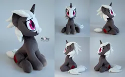 Size: 2300x1425 | Tagged: safe, artist:meplushyou, derpibooru import, oc, oc:s.leech, pony, unicorn, black coat, facial markings, female, image, irl, jpeg, mare, photo, plushie, solo