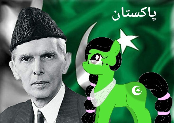 Size: 720x513 | Tagged: safe, artist:lekadema, derpibooru import, edit, ponified, pony, flag, image, jpeg, muhammad ali jinnah, nation ponies, pakistan, urdu