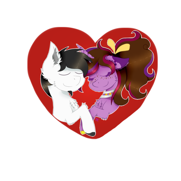 Size: 1000x1000 | Tagged: safe, artist:kapai882, artist:kathe, derpibooru import, oc, oc:kathe, oc:kathepaint, unofficial characters only, pegasus, unicorn, chest fluff, collar, couple, freckles, hair bun, image, png, simple background, transparent background