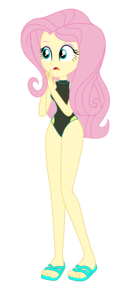 Size: 1900x4252 | Tagged: safe, artist:gmaplay, derpibooru import, fluttershy, equestria girls, equestria girls series, forgotten friendship, unsolved selfie mysteries, clothes, fluttershy's one-piece swimsuit, image, one-piece swimsuit, png, simple background, solo, swimsuit, transparent background