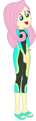 Size: 1100x3606 | Tagged: safe, artist:gmaplay, derpibooru import, fluttershy, equestria girls, clothes, image, png, simple background, solo, swimsuit, transparent background