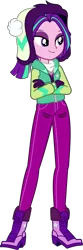 Size: 2000x6015 | Tagged: safe, artist:ajosterio, derpibooru import, aria blaze, equestria girls, equestria girls series, holidays unwrapped, spoiler:eqg series (season 2), ariabetes, boots, clothes, clothes swap, crossed arms, cute, female, gloves, hat, image, long sleeves, pants, png, shoes, simple background, solo, transparent background, winter hat, winter outfit, zipper