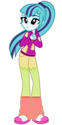 Size: 1024x2048 | Tagged: safe, artist:ajosterio, derpibooru import, sonata dusk, equestria girls, clothes, cute, female, hoodie, image, long sleeves, pajamas, pants, png, ponytail, raised eyebrow, simple background, solo, sonatabetes, transparent background
