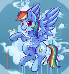 Size: 500x535 | Tagged: safe, artist:lechu-zaz, derpibooru import, rainbow dash, pegasus, pony, cloudsdale, image, jpeg, solo